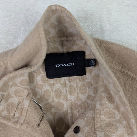 Coach Women's M/L Cream Wool Blend Poncho Cape Jacket Coat *NO BELT - Picture 8 of 11